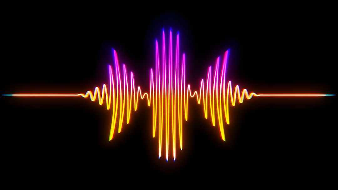 Colorful soundwave illustration representing voice technology